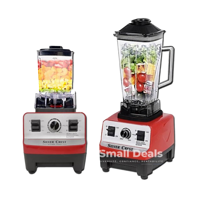 Blender Professionnel Silver Crest SC-1589 – 4500W – 2L – 15 Vitesses – 2 en 1 Mixeur & Broyeur – Lames Inox