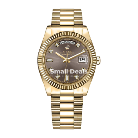 Montre Rolex Day-Date 40 mm - Or Blanc 18 ct - Cadran Noir Sertis de Diamants - Bracelet President