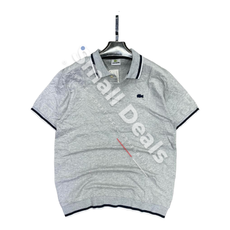 Polo Homme Lacoste Classique Col Contrasté – Jaune & Gris – Finitions Bord-Côte