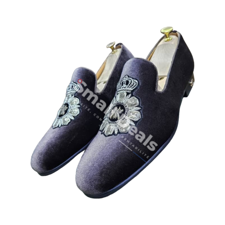 Gucci Mocassins Homme en Velours - Détails Argentés - Noir, Bleu, Bordeaux - Élégance Italienne Intemporelle