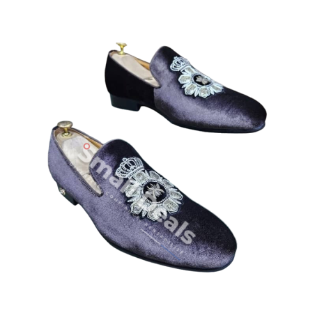 Gucci Mocassins Homme en Velours - Détails Argentés - Noir, Bleu, Bordeaux - Élégance Italienne Intemporelle
