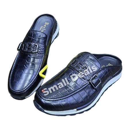 Sandales Berluti Paris Homme - Cuir Embossé Croco Noir - Élégance Artisanale Italienne