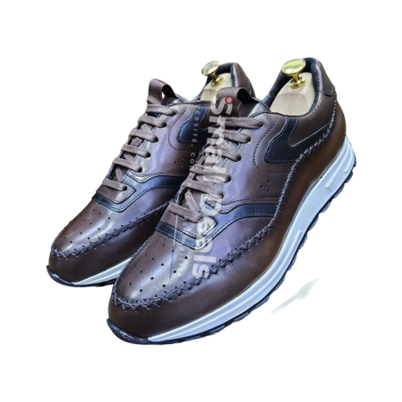 Berluti Paris Baskets Basses Homme en Cuir – Coloris Marron, Noir et Bleu – Élégance Italienne Contemporaine