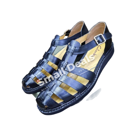 Sandales Clarks Homme en Cuir Noir – Modèle Sunder Cross – Confort et Élégance au Quotidien