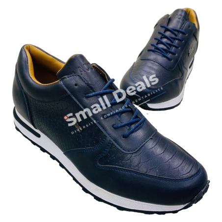 Sneakers Lacoste Homme en Cuir avec Motif Crocodile – Noir, Marron ou Bleu – Confort Haut de Gamme