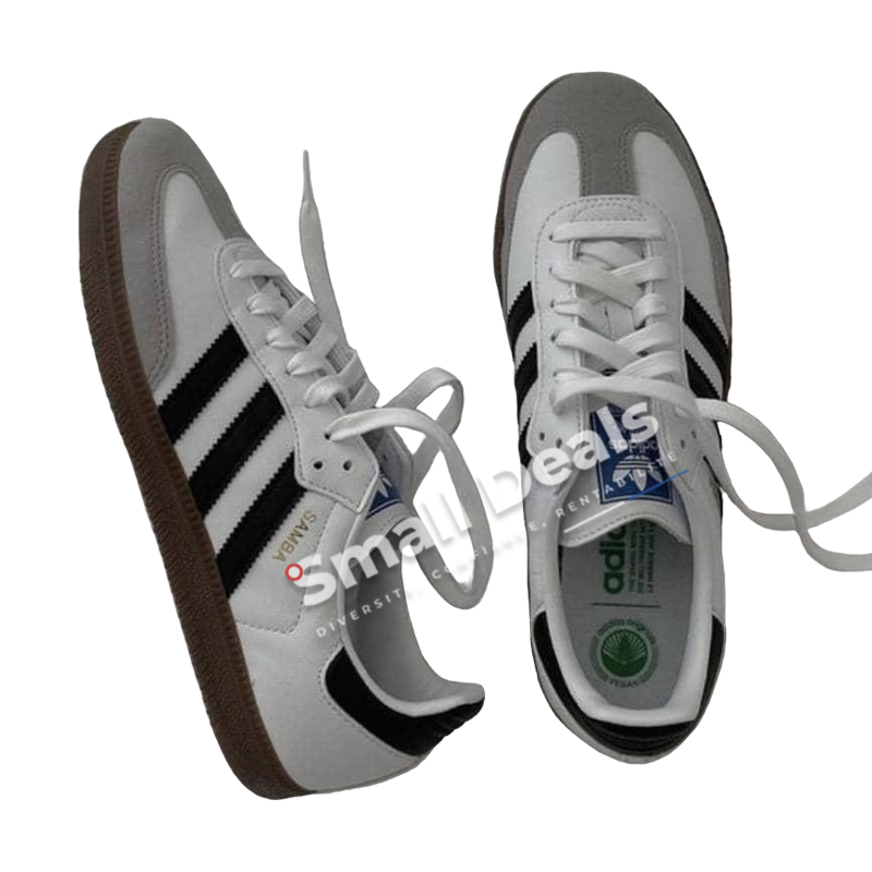 Sneakers Adidas Samba OG – Blanc avec Détails Noirs et Marron – Cuir et Daim – Style Classique et Polyvalent