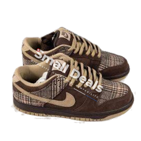 Nike Dunk Low Homme – Rouge/Blanc/Marron Foncé & Marron/Beige – Sneakers Iconiques au Style Rétro