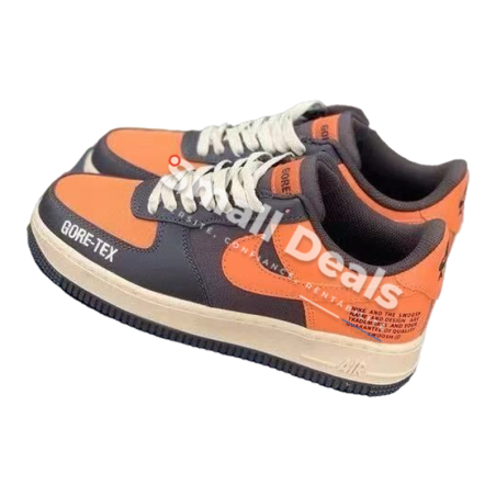 Nike Air Force 1 Low Homme – Noir Détail Croco / Semelle Verte & Marron Foncé / Orange – Édition Premium