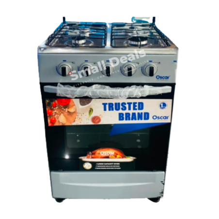 Cuisinière à gaz Oscar 24 pouces – 4 feux – Four intégré – 50x60 cm – Inox