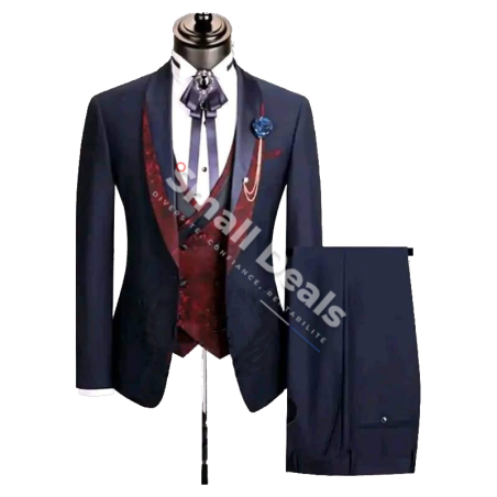 Costume Homme Cérémonie Daro Uomo – Bleu Majestueux et Rouge Impérial – Élégance Haute Couture