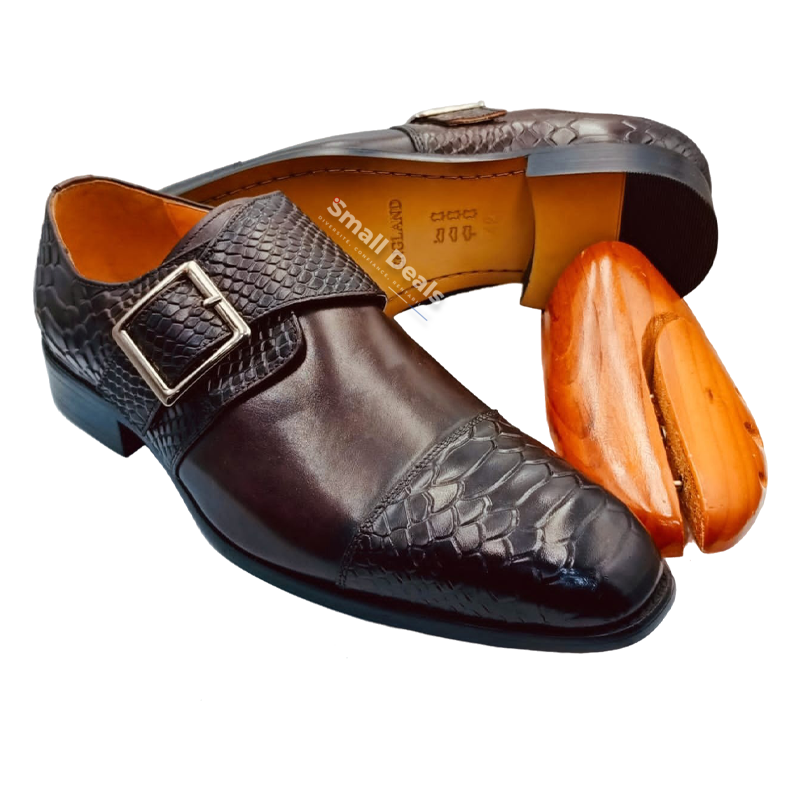 Chaussure Richelieu John Foster – Python Élite en Cuir Marron