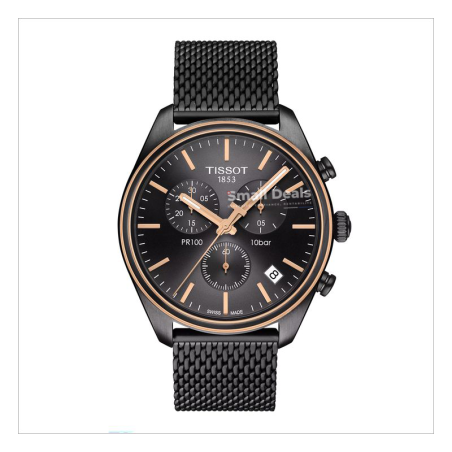 Montre Femme Tissot PR 100 – Quartz Suisse, Acier Doré & Cadran Argent