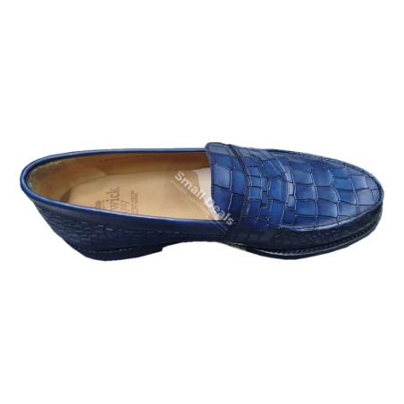 Mocassin Berwick 4456 en Cuir Façon Crocodile – Bleu, Bordeaux, Noir – Élégance Artisanale