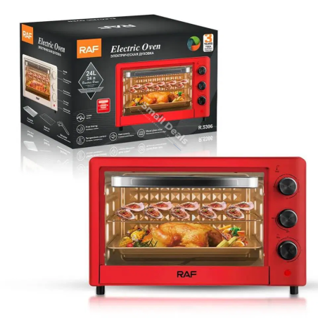 Four Électrique RAF R.5306 – 24 L – 1200 W – Cuisson Bake/Grill