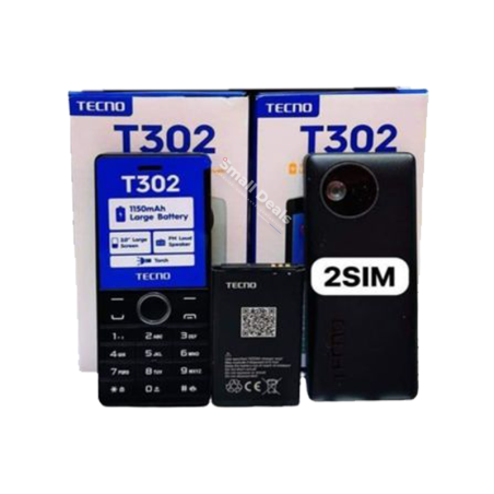 TECNO T302 – Téléphone à Boutons – Double SIM – Batterie Durable – Radio FM & Torche LED