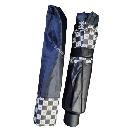 Parapluie Grande Taille Pliant – Motif Gucci – Housse Noire à Détails Blancs