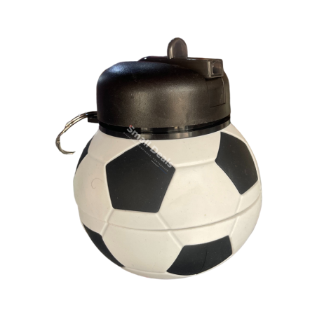 Gourde enfant forme ballon de foot et grenade blanc noir