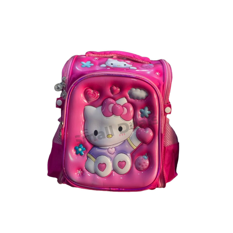 Sac à dos enfant Hello Kitty – Taille moyenne – Rose à motifs fleuris et cœurs