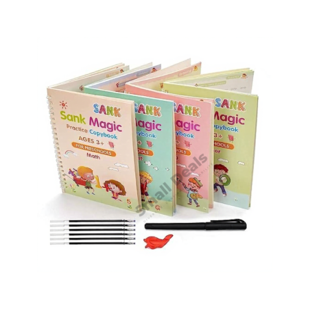 Cahiers magiques Sank Magic – Kit d’apprentissage réutilisable pour enfants (Version Française & Anglaise)