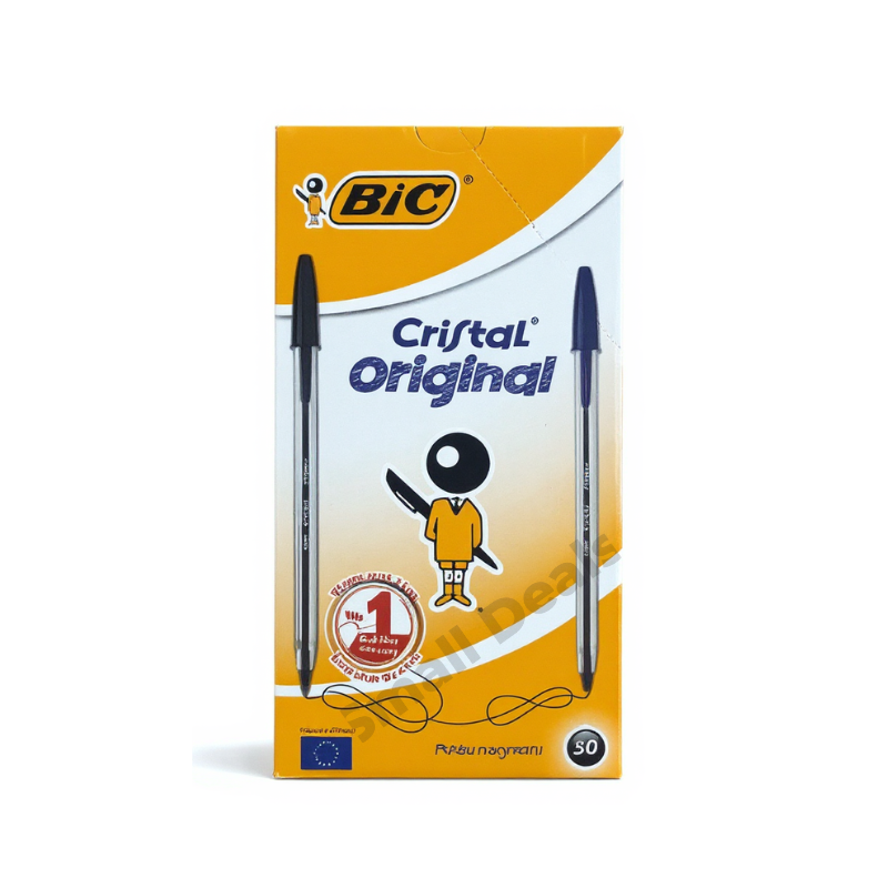 Stylos BIC CRISTAL ORIGINE – Paquet de 50 stylos à bille