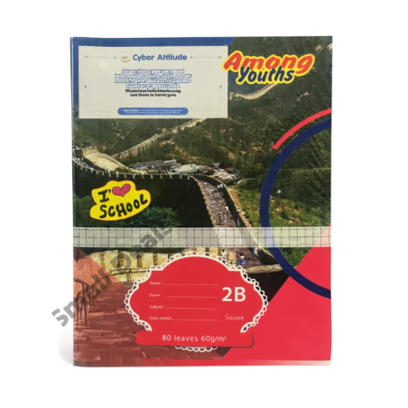 Amongs Youth Pack de 5 Cahiers Scolaires 80 Pages à Carreaux 60g