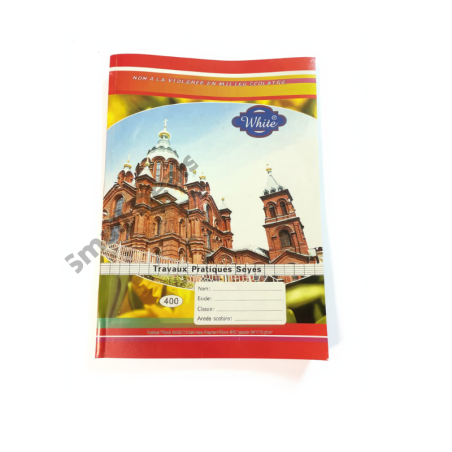 White Pack de 3 Cahiers Scolaires 400 Pages Travaux Pratiques