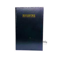 Registre de Bureau 500 Pages – Couverture Dure Noire Professionnelle