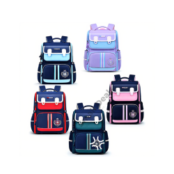 Sac à Dos Scolaire Primaire – Rectangulaire Rigide – Bleu Marine/Bleu Clair/Blanc – Confort & Durabilité