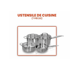 Ensemble casseroles et poêle–Acier inoxydable avec couvercles en verre