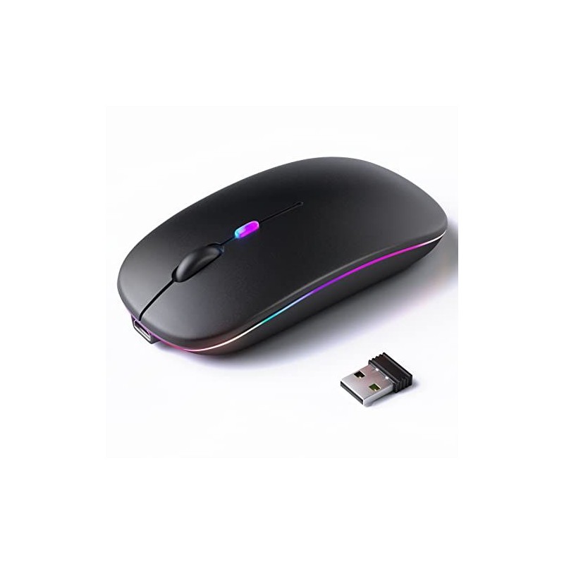 Souris Sans Fil - Bluetooth Rechargeable - Autonomie 2 Semaines - Compatible PC & Téléphone