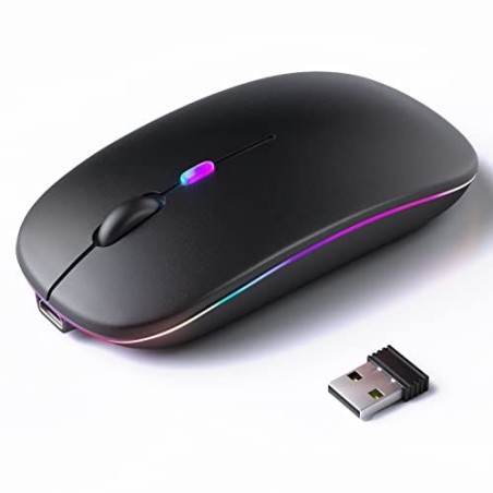 Souris Sans Fil - Bluetooth Rechargeable - Autonomie 2 Semaines - Compatible PC & Téléphone