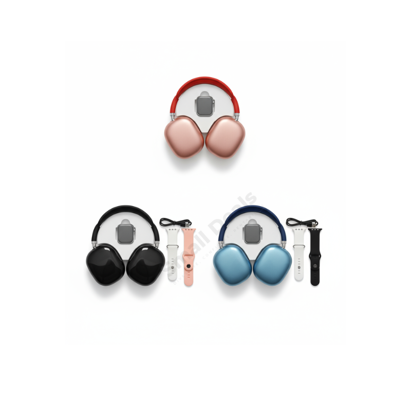 H25 Max Big 2.3 Smart –Montre connectée + casque Bluetooth+4 bracelets