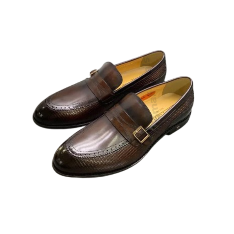 Mocassins homme en cuir marron foncé