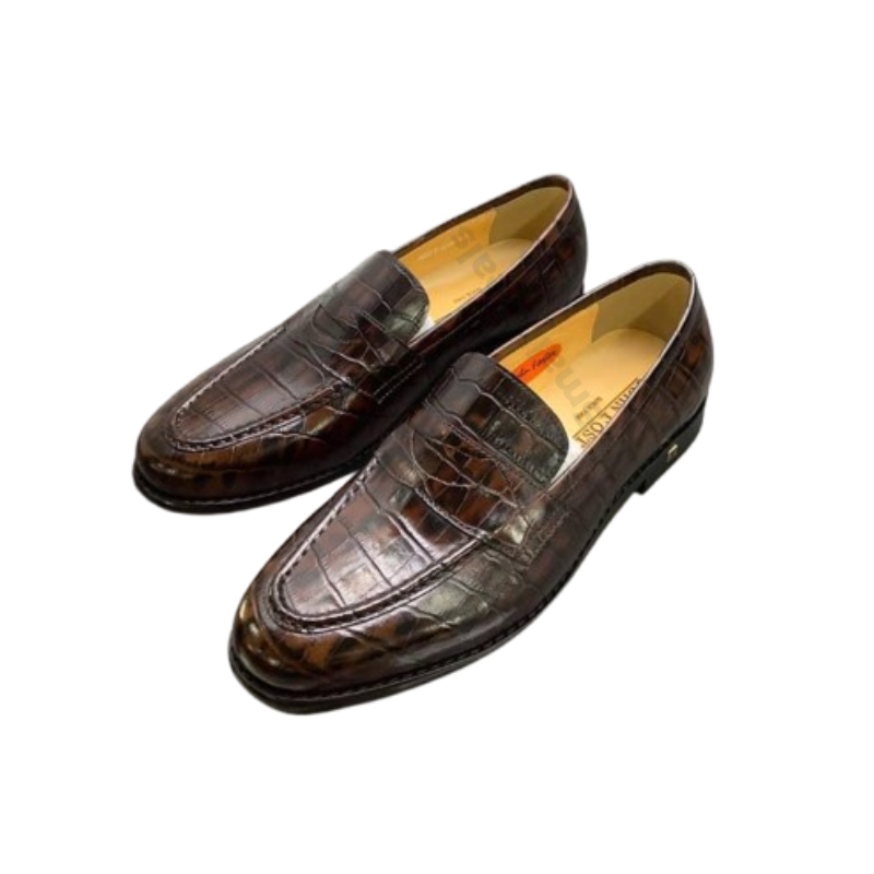Mocassins J.M. Weston 180 Cuir Café – Luxe Homme