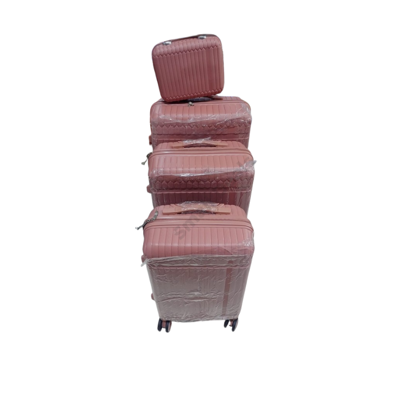 Set de valises rigides rose pâle à roulettes – bagages légers et élégants