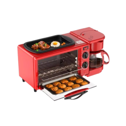 Mini four multifonction DECAKILA – Four 600W, cafetière 0.6L, grille