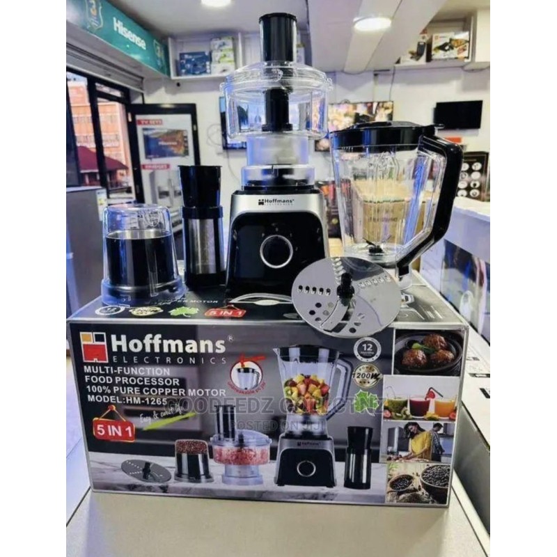 HOFFMANS HM-1265 – Robot Mixeur 5 en 1 puissant 1200W avec accessoires