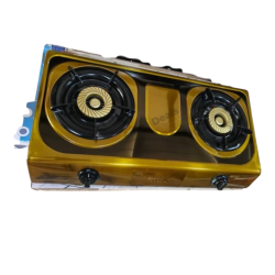 VISION Plaque à Gaz 2 Foyers Inox Gold