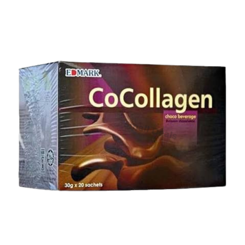 Edmark CoCollagen Collagène Marin Chocolat Boîte 20 Sachets Santé